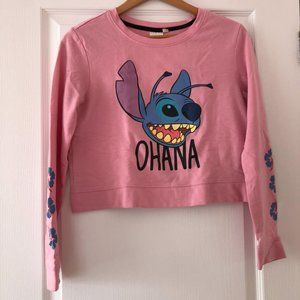 Ardene Lilo and Stitch Ohana Pink and Blue Long Sleeve Top